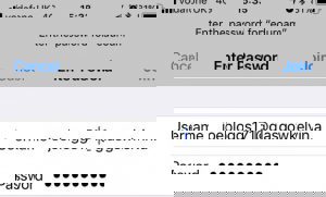 Screenshot of iOS Device with example Log in details